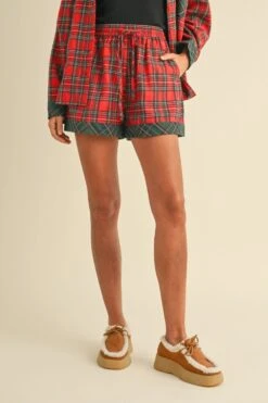 Annie Wear Contrast Plaid Long Sleeve Top And Shorts Set -Little Loom Store 005c1ea0 ab88 4147 8215 03dc188dd23a Max