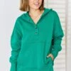 Zenana Half Snap Long Sleeve Hoodie -Little Loom Store 00853065 28f6 4336 aff9 0b4d8a306c4a Max