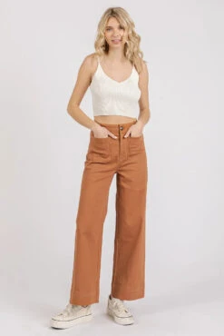 Mittoshop Twill Patch Pocket High Rise Wide Leg Pants -Little Loom Store 00b91cb6ee1e40eabec7ec78d6c01f25 Max Origin