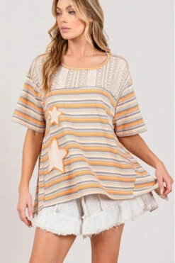 SAGE+FIG Accent Striped With Star Applique T-Shirt -Little Loom Store 00bb0777386c4b66a05034252ede6d37 Max Origin