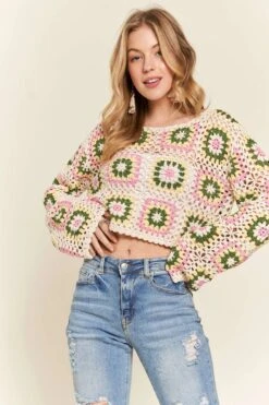 ADORA Multicolor Crochet Crop Top -Little Loom Store 01959fd122dc4ae28cfd90ff788ecda5 Max Origin