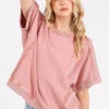 Mittoshop Mineral Wash French Terry Crew Neck Casual Top