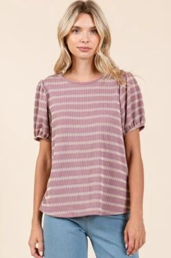 Mittoshop Contrast Striped Short Puff Sleeve Knit Top -Little Loom Store 02906747 a900 4a46 9979 96a9bc39be3b Min
