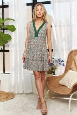 ADORA Lace Detail V-Neck Sleeveless Mini Dress -Little Loom Store 03b30b0f 7c65 40cc b829 d1704cc92130 Min