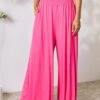 Double Take Full Size Smocked Wide Waistband Wide Leg Pants