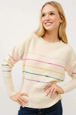 And The Why Multi Striped Pullover Sweater Top -Little Loom Store 0434c52d695340cc9c2813a0e12be8ae Max Origin