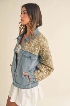 MABLE Quilted Paisley Print Contrast Denim Jacket -Little Loom Store 05bcfd6bda224ece9c356b2e00ae878f Max Origin