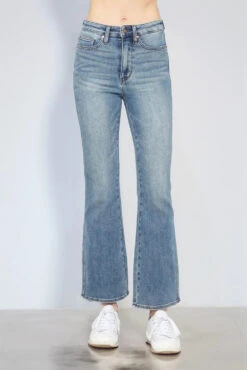 Judy Blue Full Size Tummy Control Back Embroidered Pocketed Bootcut Jeans Plus Size