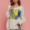 BiBi LOVE Heart Patch Slit French Terry Sweatshirt -Little Loom Store 0632e712 aa22 486d 8593 c1fe1def77ae Min