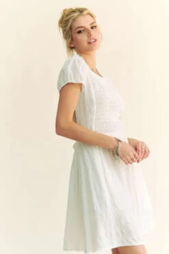 Davi & Dani Crossed Back Short Sleeve Dress With Pockets -Little Loom Store 06bf6cd639434c9abb488f982a81df33 Max Origin