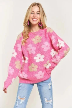 ADORA Full Size Floral Popped 2-Tone Sweater Top Plus Size -Little Loom Store 06f2f690 9cc8 46aa 9fdc 3dda4674704e Max Origin
