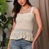 Davi & Dani Crochet Wide Strap Peplum Knit Tank -Little Loom Store 074f4481 d361 4230 8b3d fcb8a8d2b1b2 Max