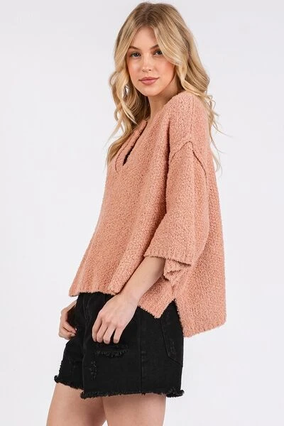 Mittoshop Side Slit Notched Drop Shoulder Sweater 6 Mittoshop Side Slit Notched Drop Shoulder Sweater - Image 4