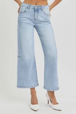 RISEN Full Size High Rise Seamed Detail Wide Leg Crop Jeans -Little Loom Store 08616d57 a68c 48a3 b0a1 f920c2a26751 Max