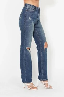 Judy Blue Full Size Hw Ripped Knee Dad Jeans Plus Size -Little Loom Store 09feb00676654db7be925819a3fd9451 Max Origin
