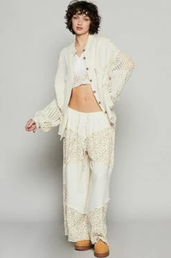 POL Openwork Lantern Sleeve Button Down Gauze Shirt -Little Loom Store 0a6ef2ca bef3 4d16 8528 bd2fc9a76ae0 Max