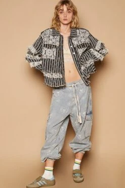 POL Raw Hem Lace Patch Flounce Sleeve Jacket -Little Loom Store 0a8e43a2 194c 4da1 ace1 9ea555488bdb Max