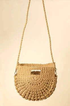 Fame Braided Semi Circle Tote Bag