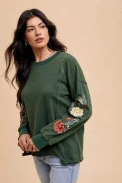 Annie Wear Embroidered Long Sleeve French Terry Top -Little Loom Store 0aea9eff 43de 4584 8966 99e28d58738f Max