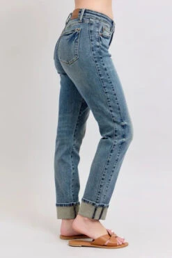 Judy Blue Full Size Mid Rise Vintage Wash Double Roll Cuff Boyfriend Jeans Plus Size -Little Loom Store 0bc0c342bc8040d1bc8ddbc36665d4ed Max Origin