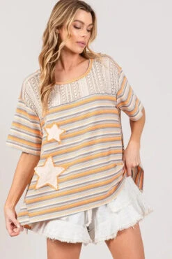 SAGE+FIG Accent Striped With Star Applique T-Shirt -Little Loom Store 0d880109faf845c79e9733da27730576 Max Origin