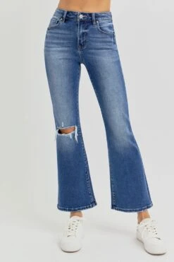 RISEN Full Size Distressed High Rise Crop Flare Jeans -Little Loom Store 0e6035e8 57f0 4169 b0dd 50be1941290d Max