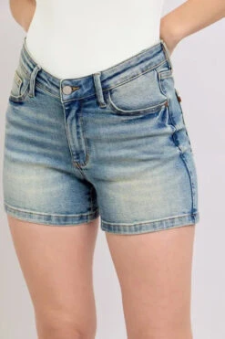 Judy Blue V-Front Vintage Wash Shorts -Little Loom Store 0f23431f0113479f80db91cec81da3c9 Max Origin