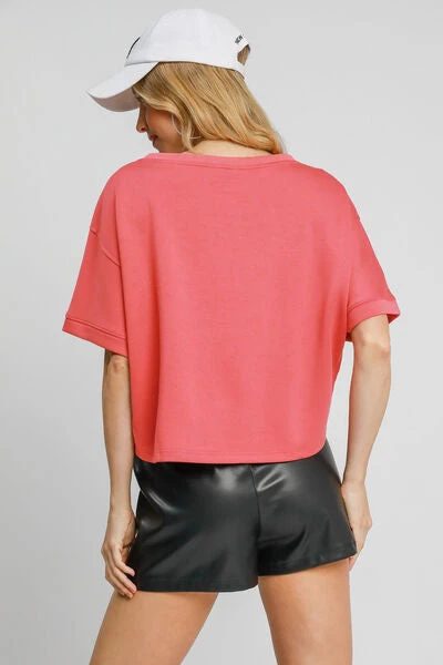 Umgee Full Size Lightweight Cropped Sweatshirt Plus Size 4 Umgee Full Size Lightweight Cropped Sweatshirt Plus Size - Image 2