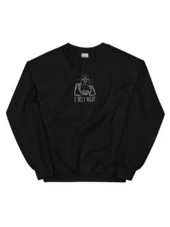 O Holy Night Nativity Heavy Blend Women's Crewneck Embroidered Sweatshirt -Little Loom Store 1