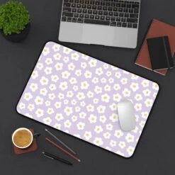 Floral Desk Mat - Lavender Daisy Flower Design For Home Office Decor -Little Loom Store 10767624191714823108 2048