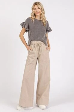 Mittoshop Mineral Wash Elastic Wide Leg Pants -Little Loom Store 10783ba2 fb25 4a99 bf73 6bd32ba88fd3 Min