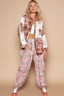 POL Crochet Plaid Patchwork Button Up Shirt -Little Loom Store 10f9fb26 3e73 46c1 8e14 fc01c83f0fc0 Max