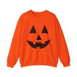 Jack-O-Lantern Face Unisex Heavy Blend Crewneck Embroidered Sweatshirt -Little Loom Store 12414016933666996149 2048