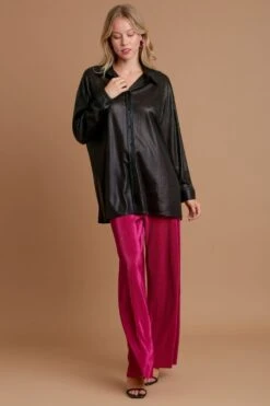 Umgee Side Slit Button Up Long Sleeve Shirt -Little Loom Store 13215f3c 9626 4e40 86d4 da9438feb943 Max