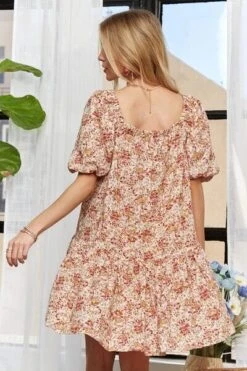 ADORA Floral Square Neck Puff Sleeve Dress -Little Loom Store 136063d0 20f2 4665 96fe 35646b885f58 Min