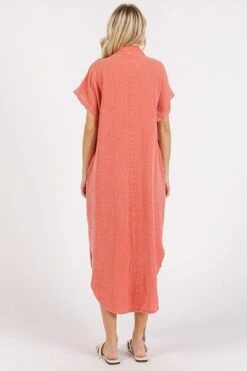 Mittoshop Mineral Wash V Neck Button Up Midi Shirt Dress -Little Loom Store 1368d254 89a6 4664 8b93 521a51eaa7b8 Min