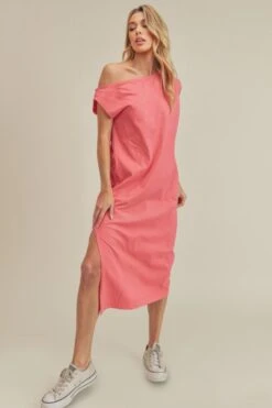 Aemi + Co Side Slit Round Neck Sleeveless Midi Dress