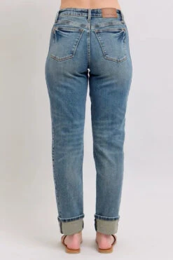Judy Blue Full Size Mid Rise Vintage Wash Double Roll Cuff Boyfriend Jeans Plus Size -Little Loom Store 14ee38da881943338d8b7d3d67174a13 Max Origin
