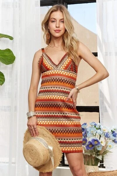 ADORA Contrast Striped V-Neck Mini Dress 3 ADORA Contrast Striped V-Neck Mini Dress