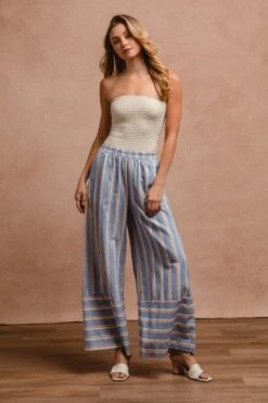BiBi Striped Wide Leg Pants With Pockets -Little Loom Store 154ccba0 92e7 475c ad39 260f96789beb Max