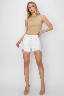 RISEN Button Fly Frayed Hem Denim Shorts -Little Loom Store 1796123b ab6c 4a0f b829 c19d0f6dfeb8 Max