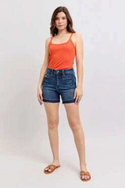 Judy Blue High Waist Tummy Control Destroy Release Hem Denim Shorts -Little Loom Store 17dd3307b48d486b81533b823632247e Max Origin