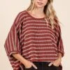 Mittoshop Texture Striped Print Round Neck Dolman Sleeve Top -Little Loom Store 18f1aef9 b532 40a4 b3a9 66f8de61e64a Min