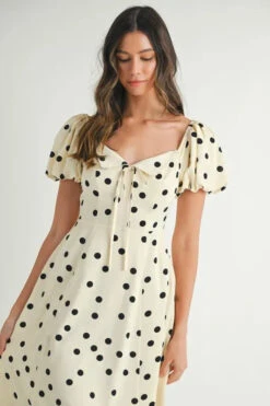 MABLE Polka Dot Puff Sleeve Midi Dress -Little Loom Store 197642d975284f0aab30f30152bfbd61 Max Origin