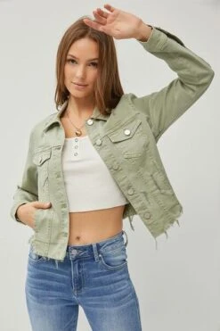 RISEN Full Size Raw Hem Button Up Cropped Denim Jacket Plus Size -Little Loom Store 19fea89b 6082 4b3a 9156 8a408cd8da48 Min