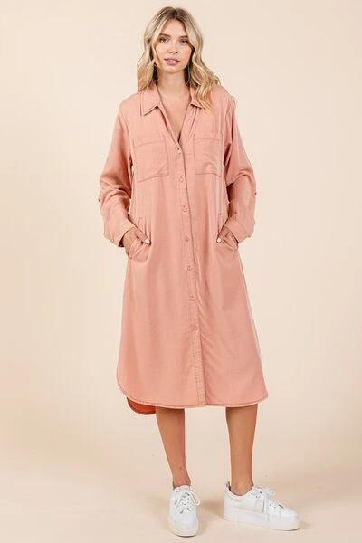 Mittoshop Button Down Long Sleeve Shirt Dress 6 Mittoshop Button Down Long Sleeve Shirt Dress - Image 4