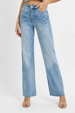 RISEN Tummy Control Rise Straight Jeans