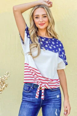 And The Why American Flag Print Tie Knot Front Casual Top 14 And The Why American Flag Print Tie Knot Front Casual Top -Little Loom Store 1b324b02bdae4d6abf7ff9b14b76b723 Max Origin
