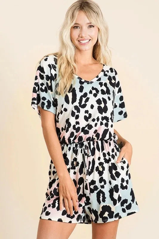 BiBi Gradation Leopard Soft Knit V-neck Romper 10 BiBi Gradation Leopard Soft Knit V-neck Romper - Image 8