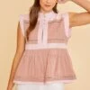 Annie Wear Contrast Trim Peplum Button Detail Blouse -Little Loom Store 1e3dde11 4d95 4542 8590 6ba59b994d51 Min
